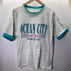 Vintage Ocean City Single Stitch Tshirt fruit of the loom Men's XL Old Cool 2392